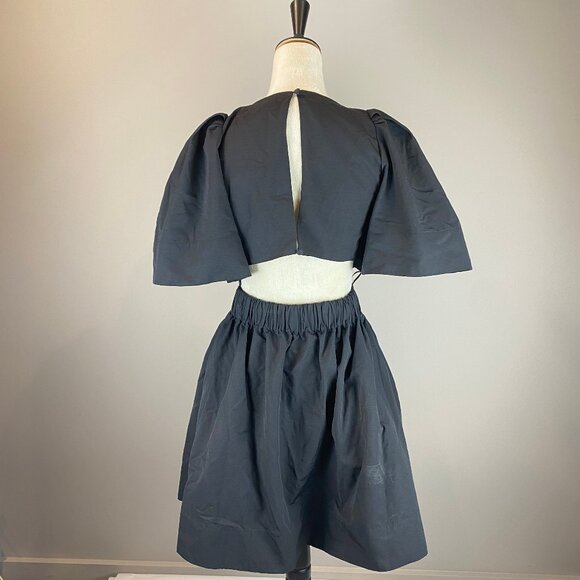 NWT Banana Republic Open Back Mini Dress Women's Size 4 Petite Black - Picture 4 of 16